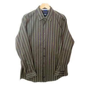 Tommy Hilfiger Mens L Shirt Stretch Long Sleeve Button Up Business Casual Formal